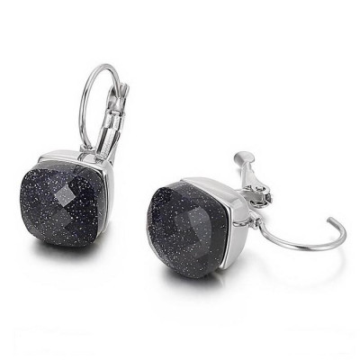 Женские серьги из стали и авантюрина SE79029