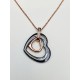 Colier pentru femei "Inima" din oțel și ceramică SN1020