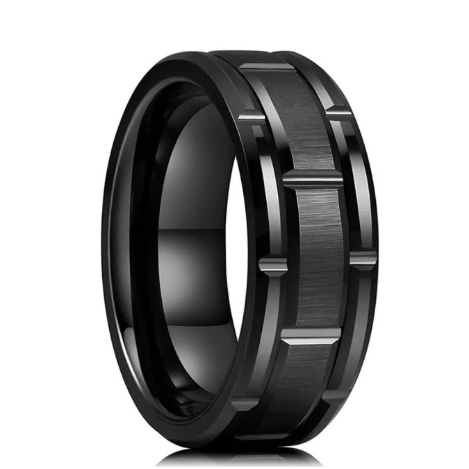Мъжки черен пръстен от стомана| SR104423 SR104423 Пръстени