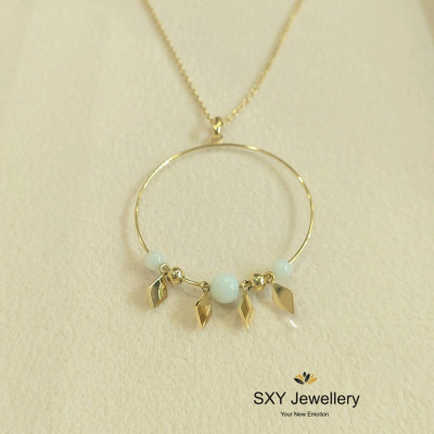 Дамски комплект от стомана и лунен камък "Желание" | SS202012